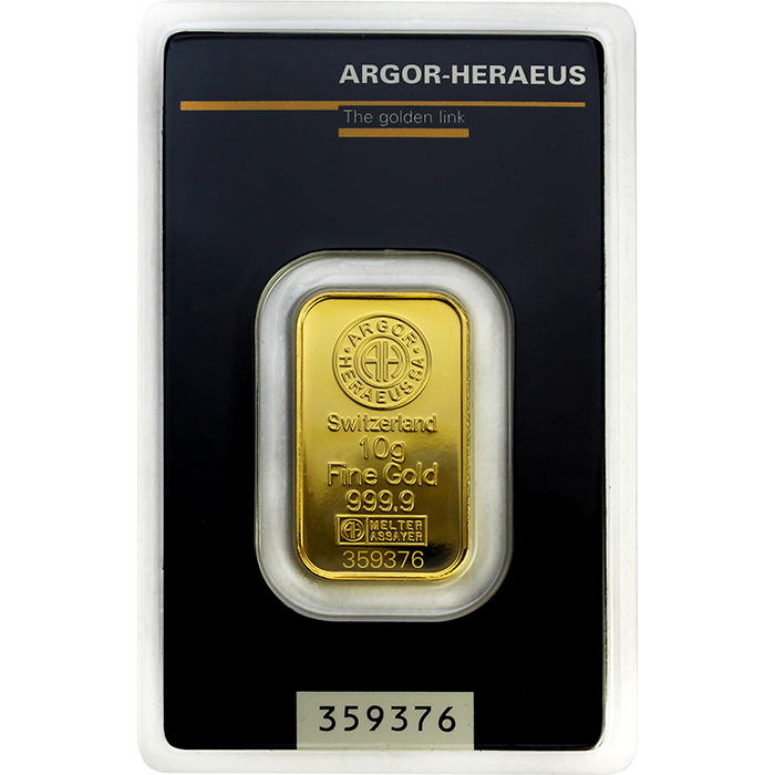 10g Argor Heraeus SA Švýcarsko Investiční zlatý slitek