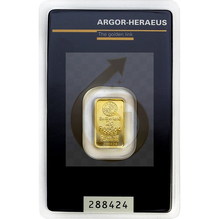 2g Argor Heraeus SA Švýcarsko Investiční zlatý slitek