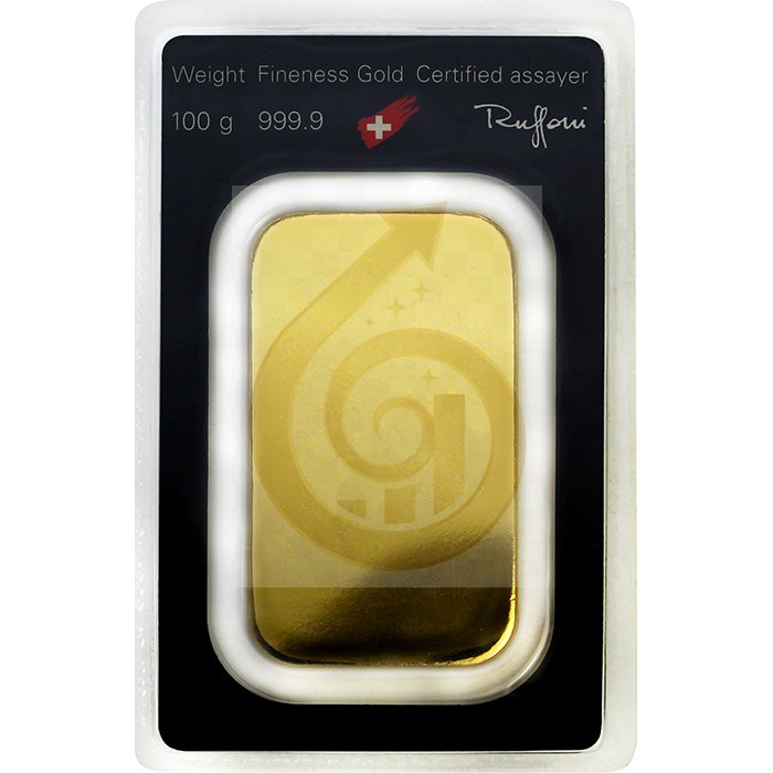100g Argor Heraeus SA Švýcarsko Investiční zlatý slitek