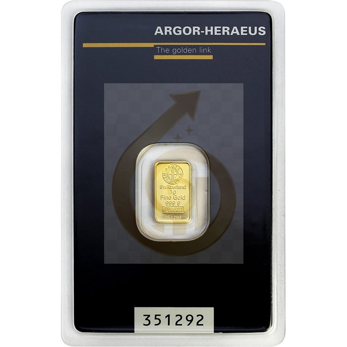 1g Argor Heraeus SA Švýcarsko Investiční zlatý slitek